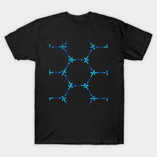 Modern futuristic hexagon pattern T-Shirt